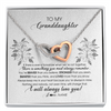 Interlocking Hearts Necklace | Personalized To My Granddaughter Necklace From Grandma Nana Papa Not Even Time Floral Granddaughter Graduation Birthday Customized Message Card | teecentury