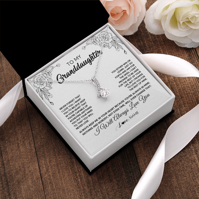 Alluring Beauty Necklace | Personalized To My Granddaughter Necklace From Grandma Never Forget That I Love You Granddaughter Birthday Christmas Jewelry Customized Gift Box Message Card | teecentury