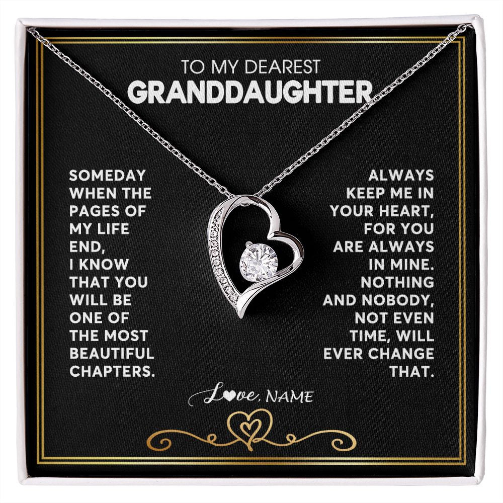 Forever Love Necklace | Personalized To My Granddaughter Necklace From Grandmother Papa When The Pages Of My Life End Granddaughter Birthday Christmas Customized Gift Box Message Card Shirt & Hoodie | teecentury