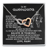 Interlocking Hearts Necklace | Personalized To My Granddaughter Necklace Viking Never Feel You Are Alone Scandinavian Runes Viking Birthday Christmas Customized Gift Box Message Card | teecentury