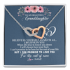 Interlocking Hearts Necklace | Personalized To My Granddaughter Necklace from Grandma Nana Papa Believe In Yourself Granddaughter Graduation Birthday Customized Message Card | teecentury