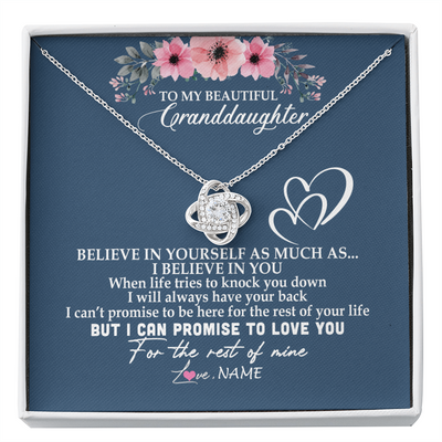 Love Knot Necklace | Personalized To My Granddaughter Necklace from Grandma Nana Papa Believe In Yourself Granddaughter Graduation Birthday Customized Message Card | teecentury