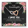Interlocking Hearts Necklace | Personalized To My Granddaughter Necklace from Grandpa Papa Never Forget I Love You Floral Jewelry for Granddaughter Birthday Christmas Customized Message Card | teecentury
