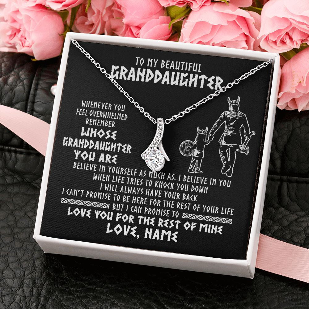 Alluring Beauty Necklace | Personalized To My Granddaughter Viking Necklace From Grandpa Whenever You Feel Overwhelmed Birthday Christmas Jewelry Customized Gift Box Message Card | teecentury