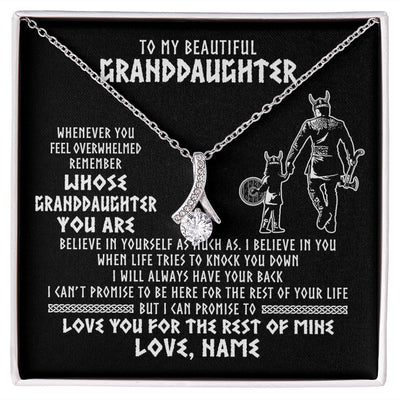 Alluring Beauty Necklace | Personalized To My Granddaughter Viking Necklace From Grandpa Whenever You Feel Overwhelmed Birthday Christmas Jewelry Customized Gift Box Message Card | teecentury