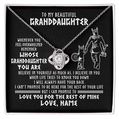 Love Knot Necklace | Personalized To My Granddaughter Viking Necklace From Grandpa Whenever You Feel Overwhelmed Birthday Christmas Jewelry Customized Gift Box Message Card | teecentury