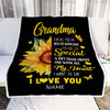 Personalized To My Grandma Blanket From Grandkids Granddaughter I Want To Say I Love You Sunfower Grandma Birthday Mothers Day Christmas Customized Fleece Blanket | teecentury
