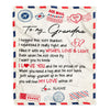 Personalized To My Grandma Blanket From Grandkids Grandson Air Mail Letter I Love You Grandma Birthday Mothers Day Christmas Customized Fleece Throw Blanket | teecentury