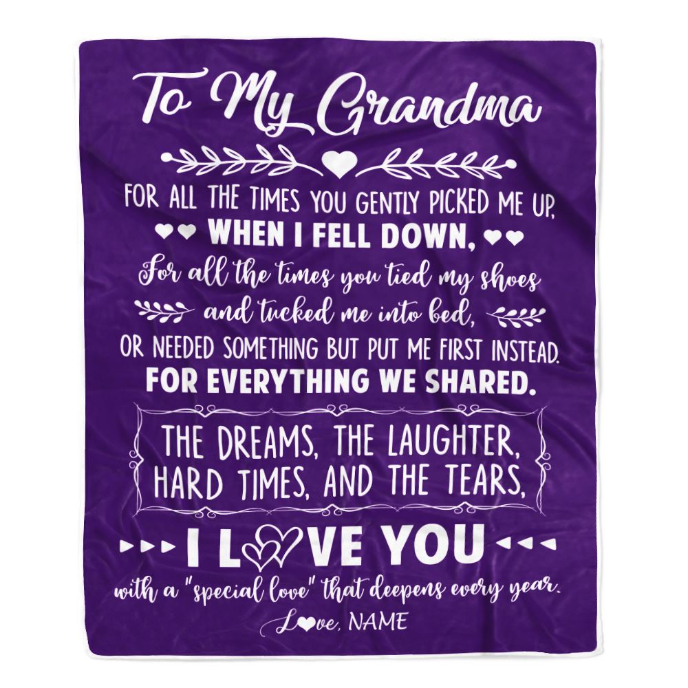 Personalized To My Grandma Blanket From Grandkids I Love You With A Special Love Grandma Birthday Mothers Day Christmas Customized Fleece Throw Blanket | teecentury
