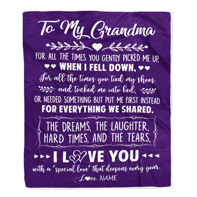 Personalized To My Grandma Blanket From Grandkids I Love You With A Special Love Grandma Birthday Mothers Day Christmas Customized Fleece Throw Blanket | teecentury