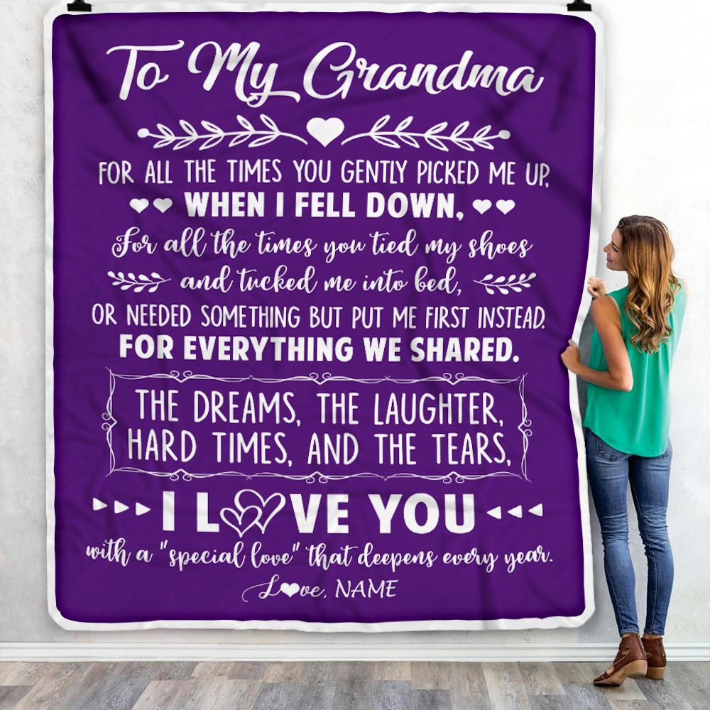 Personalized To My Grandma Blanket From Grandkids I Love You With A Special Love Grandma Birthday Mothers Day Christmas Customized Fleece Throw Blanket | teecentury