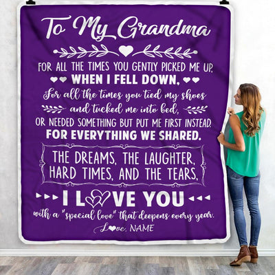 Personalized To My Grandma Blanket From Grandkids I Love You With A Special Love Grandma Birthday Mothers Day Christmas Customized Fleece Throw Blanket | teecentury