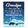 Personalized To My Grandpa Blanket From Granddaughter Grandson I Hope Every Time Bear Grandpa Birthday Fathers Day Christmas Customized Fleece Throw Blanket | teecentury