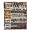 Personalized To My Grandpa Blanket From Granddaughter Grandson Thank You For All The Time Birthday Fathers Day Christmas Customized Bed Fleece Throw Blanket | teecentury