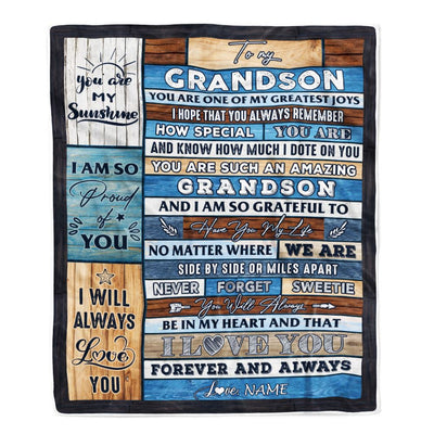Personalized To My Grandson Blanket From Grandma Grandpa My Greatest Joys Grandson Birthday Graduation Christmas Customized Bed Fleece Throw Blanket | teecentury