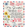 Personalized To My Grandson Blanket From Grandma Nana Grandpa Love Big Hug Air Mail Letter Sunflower Birthday Christmas Graduation Customized Fleece Throw Blanket Blanket | Teecentury.com