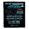 Personalized To My Grandson Blanket From Grandma Nana Promise To Love You Grandson Birthday Graduation Christmas Customized Bed Fleece Throw Blanket | teecentury