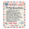 Personalized To My Grandson Blanket From Grandma Papa Air Mail Letter Little Boy Grandson Birthday Graduation Christmas Gift Bed Quilt Fleece Throw Blanket Blanket | Teecentury.com