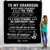 Personalized To My Grandson I Love You Forever From Grandma Grandpa Grandson Birthday Christmas Thanksgiving Graduation Customized Fleece Blanket Blanket | Teecentury.com