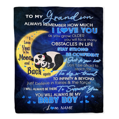 Personalized To My Grandson I Love You Forever From Mom Grandma Grandpa Grandson Birthday Christmas Thanksgiving Graduation Customized Fleece Blanket Blanket | Teecentury.com