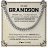 Cuban Link Chain Necklace | Personalized To My Grandson Necklace From Grandma Never Forget That You Are Braver Grandson Birthday Graduation Christmas Customized Gift Box Message Card | teecentury