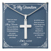 Stainless Cross Necklace | Personalized To My Grandson Necklace From Grandma Papa When Your Wear This Always Remember Grandson Birthday Christmas Customized Gift Box Message Card | teecentury