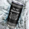 Personalized To My Grandson Viking Stainless Steel Tumbler Cup Never Feel You Are Alone Odin Scandinavian Norse Runes Birthday Christmas Christmas Travel Mug | teecentury