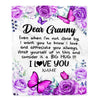Personalized To My Granny Blanket From Granddaughter Grandson Butterfly Love And Appreciate Granny Birthday Mothers Day Christmas Customized Fleece Blanket | teecentury