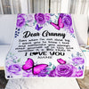 Personalized To My Granny Blanket From Granddaughter Grandson Butterfly Love And Appreciate Granny Birthday Mothers Day Christmas Customized Fleece Blanket | teecentury
