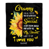 Personalized To My Granny Blanket From Grandkids Granddaughter I Want To Say I Love You Sunfower Granny Birthday Mothers Day Christmas Fleece Throw Blanket | teecentury