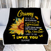 Personalized To My Granny Blanket From Grandkids Granddaughter I Want To Say I Love You Sunfower Granny Birthday Mothers Day Christmas Fleece Throw Blanket | teecentury