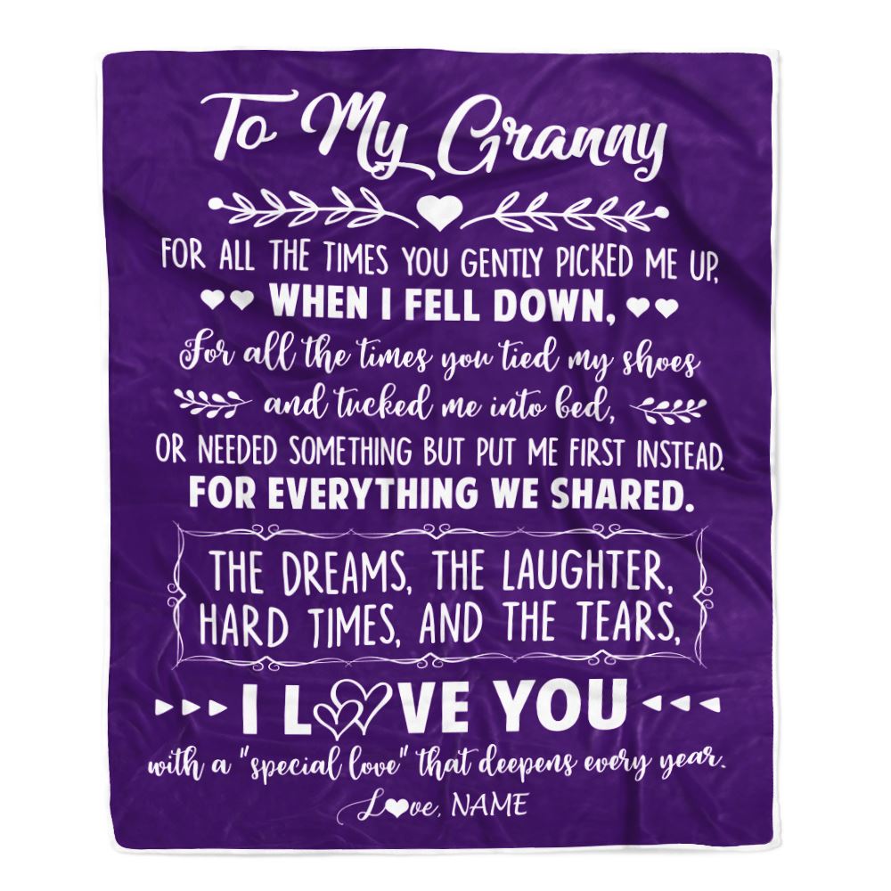 Personalized To My Granny Blanket From Grandkids I Love You With A Special Love Granny Birthday Mothers Day Christmas Customized Fleece Throw Blanket | teecentury