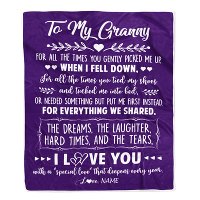 Personalized To My Granny Blanket From Grandkids I Love You With A Special Love Granny Birthday Mothers Day Christmas Customized Fleece Throw Blanket | teecentury
