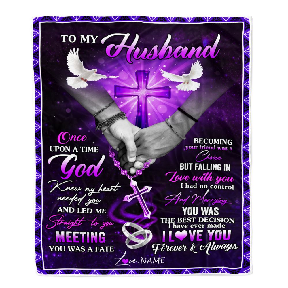 Personalized To My Husband Blanket From Wife Meeting You Was Fate Husband Anniversary Wedding Valentines Day For Him Birthday Christmas Fleece Throw Blanket | teecentury