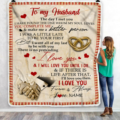 Personalized To My Husband Blanket From Wife The Day I Met You I Have Found The One Whom My Soul Loves Wedding Anniversary Birthday Christmas Fleece Blanket Blanket | Teecentury.com