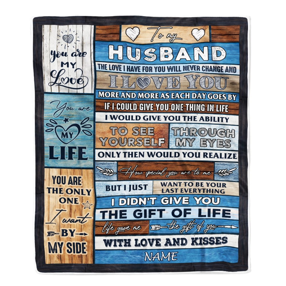 Personalized To My Husband Blanket From Wife Wood I Love You More And More Husband Anniversary Valentines Day For Him Wedding Christmas Fleece Throw Blanket Blanket | Teecentury.com