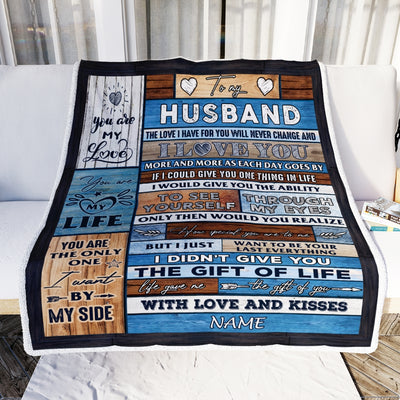Personalized To My Husband Blanket From Wife Wood I Love You More And More Husband Anniversary Valentines Day For Him Wedding Christmas Fleece Throw Blanket Blanket | Teecentury.com