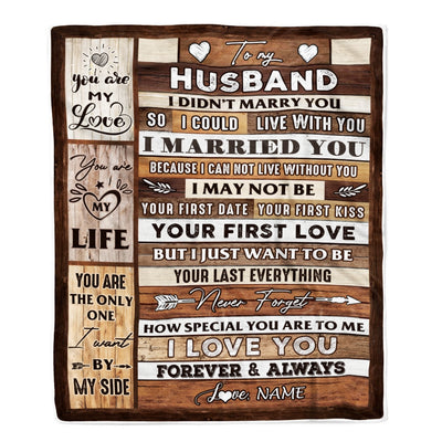 Personalized To My Husband Blanket From Wife Wood You Are My Love My Life Husband Anniversary Wedding Valentines Day Christmas Fleece Throw Blanket Blanket | Teecentury.com