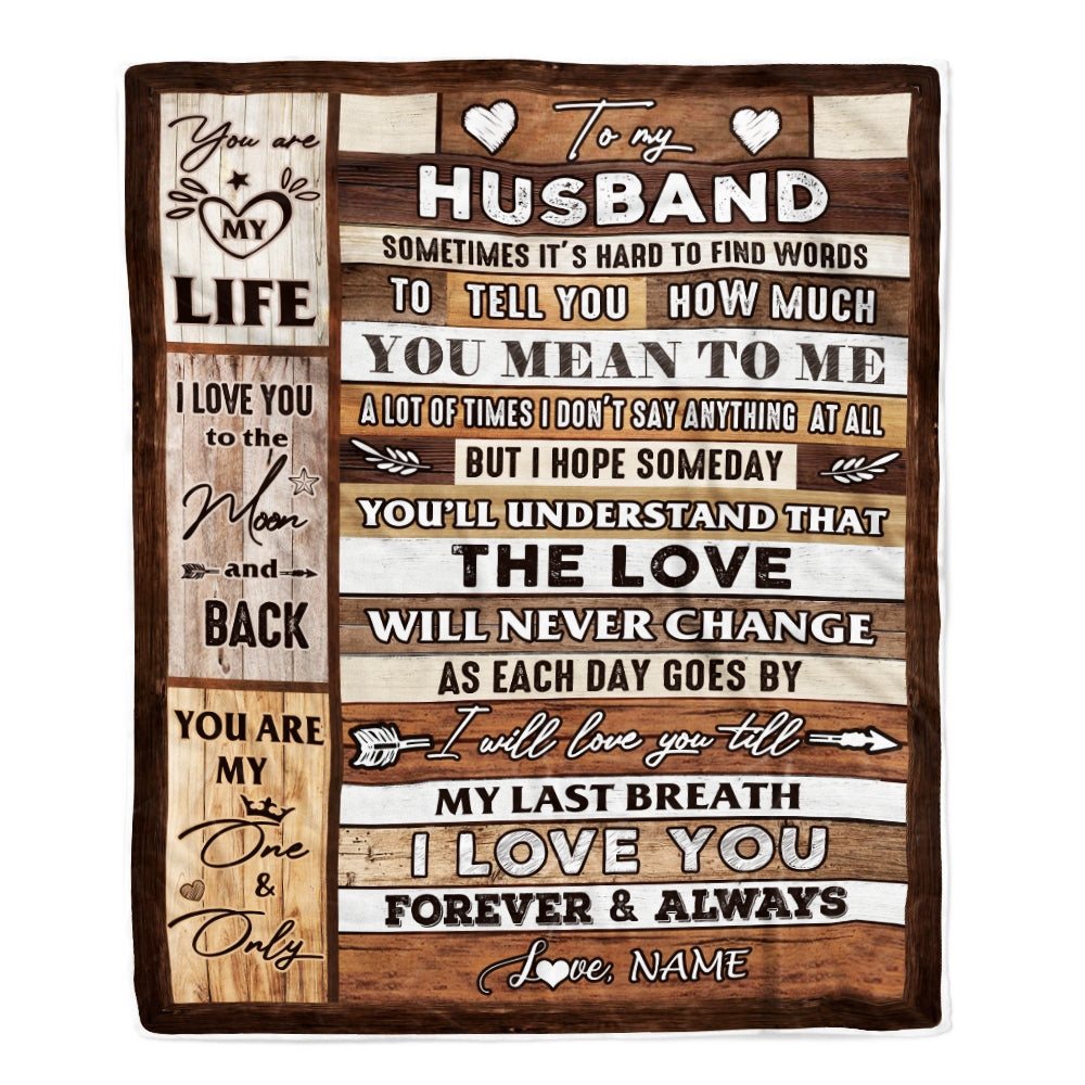 Personalized To My Husband Blanket From Wife Wood You Meaning To Me Love You Husband Anniversary Valentines Day For Her Wedding Christmas Fleece Throw Blanket Blanket | Teecentury.com