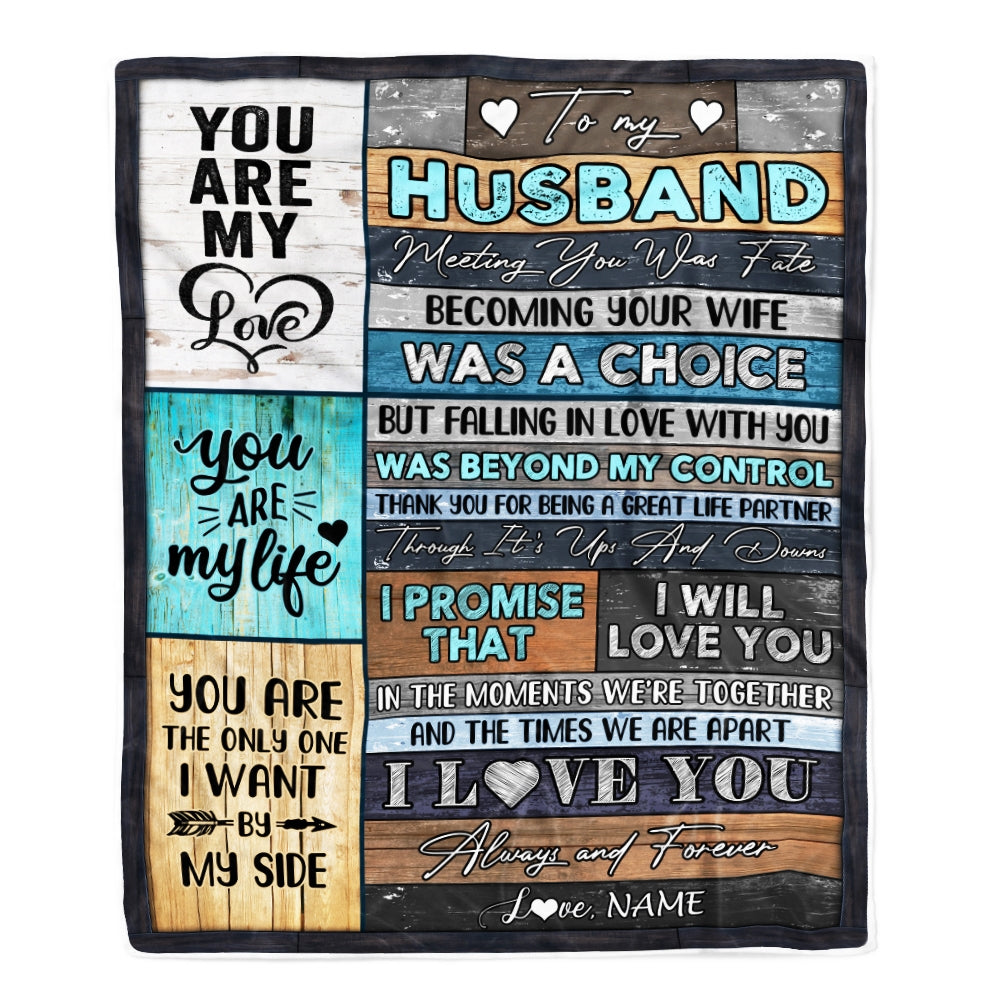 Personalized To My Husband Blanket From Wife You Are My Love Wedding For Husband Birthday For Him Men Christmas Thanksgiving Customized Fleece Blanket Blanket | Teecentury.com