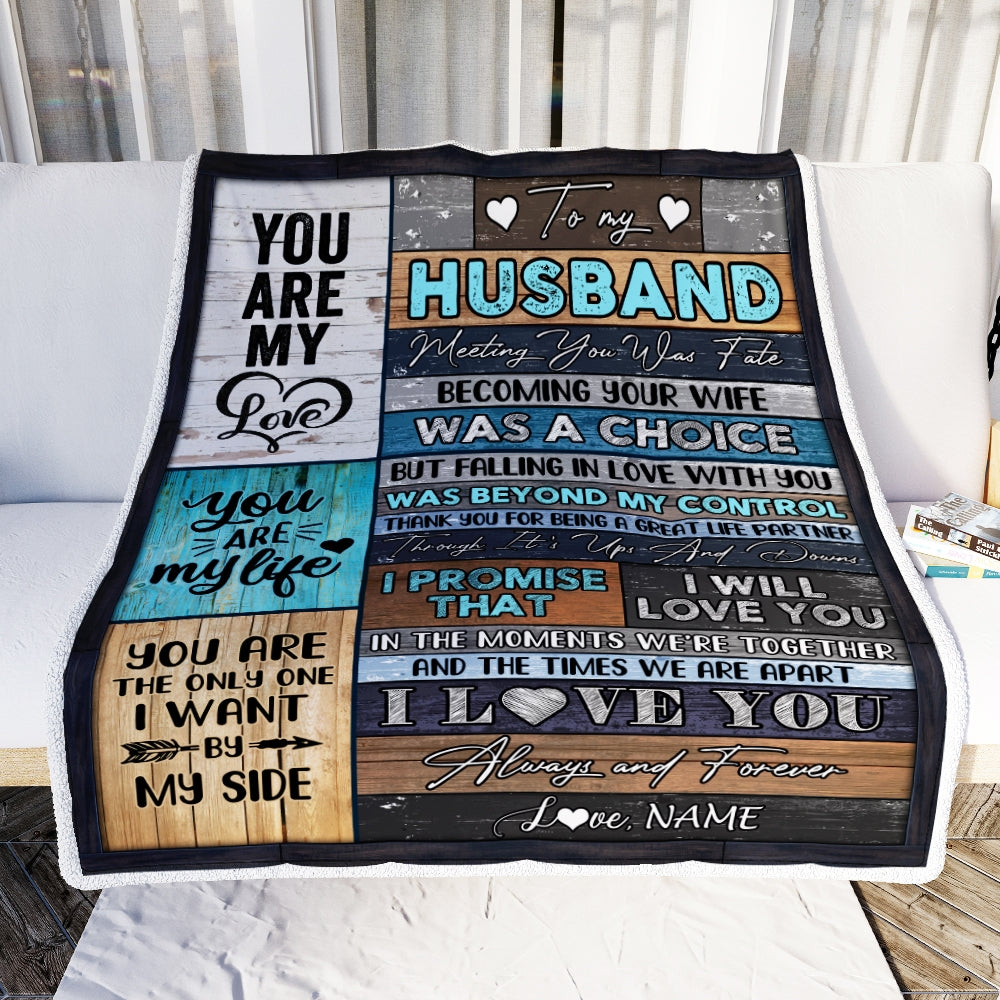 Personalized To My Husband Blanket From Wife You Are My Love Wedding For Husband Birthday For Him Men Christmas Thanksgiving Customized Fleece Blanket Blanket | Teecentury.com
