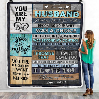 Personalized To My Husband Blanket From Wife You Are My Love Wedding For Husband Birthday For Him Men Christmas Thanksgiving Customized Fleece Blanket Blanket | Teecentury.com