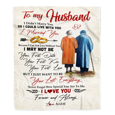 Personalized To My Husband Blanket from Wife I Married You Husband Birthday Anniversary Valentines Day Christmas Customized Bed Fleece Throw Blanket | teecentury