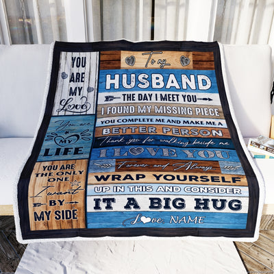 Personalized To My Husband Blankets From Wife You Are My Love It A Big Hug Husband Birthday Valentine's Day Christmas Customized Fleece Blanket Blanket | Teecentury.com