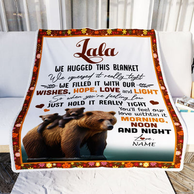 Personalized To My Lala Blanket From Granddaughter Grandson Bear I Love You Lala Birthday Mothers Day Christmas Customized Fleece Throw Blanket | teecentury