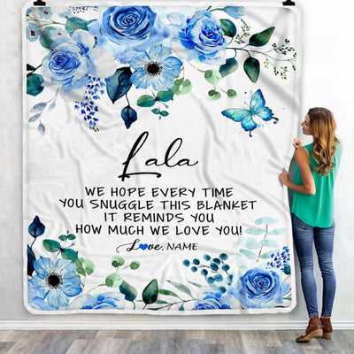 Personalized To My Lala Blanket From Grandkids Floral How Much We Love You Lala Birthday Mothers Day Christmas Customized Fleece Throw Blanket | teecentury