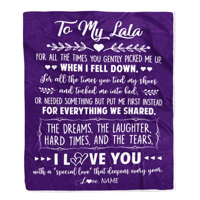 Personalized To My Lala Blanket From Grandkids I Love You With A Special Love Mamaw Birthday Mothers Day Christmas Customized Fleece Throw Blanket | teecentury