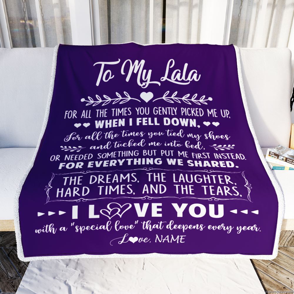 Personalized To My Lala Blanket From Grandkids I Love You With A Special Love Mamaw Birthday Mothers Day Christmas Customized Fleece Throw Blanket | teecentury