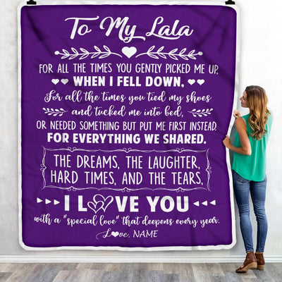 Personalized To My Lala Blanket From Grandkids I Love You With A Special Love Mamaw Birthday Mothers Day Christmas Customized Fleece Throw Blanket | teecentury