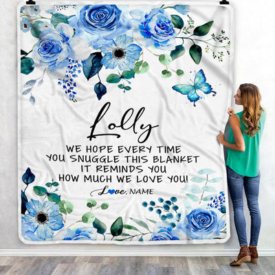 Personalized To My Lolly Blanket From Grandkids Floral How Much We Love You Lolly Birthday Mothers Day Christmas Customized Fleece Throw Blanket | teecentury